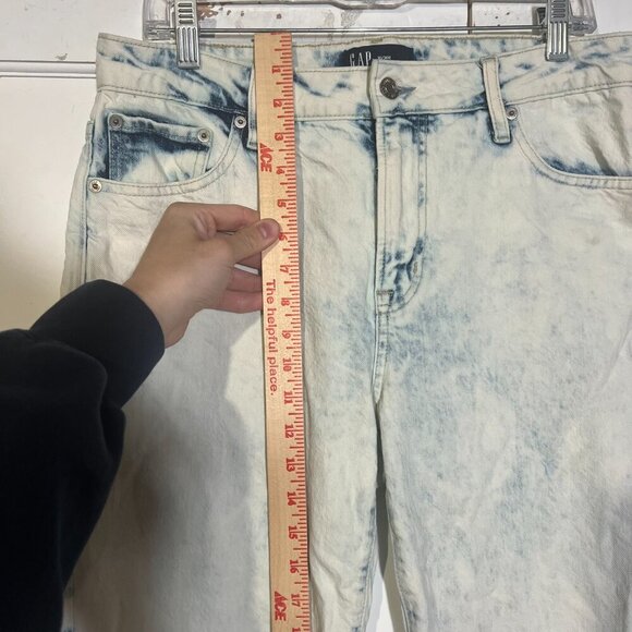 GAP Acid Wash Boyfriend Jeans Baggy Straight Leg Size 10 / 30 Light Blue Stretch - Picture 5 of 9